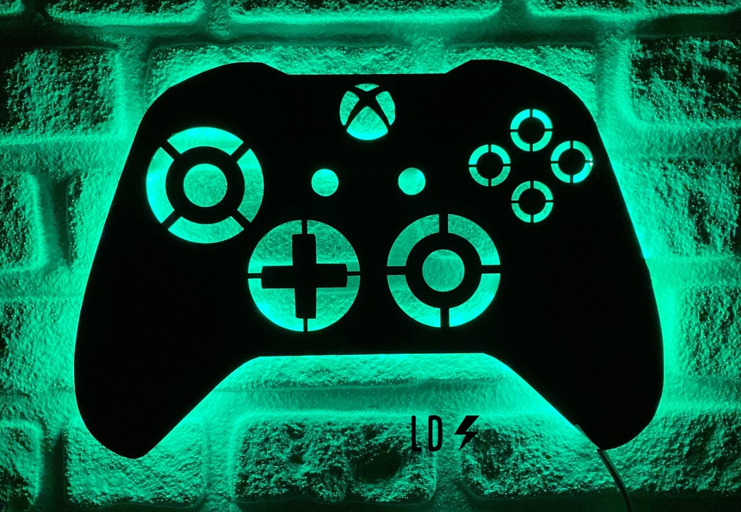 XBOX Game Controller XBOX Controller Wall Art Lighted Gaming Etsy