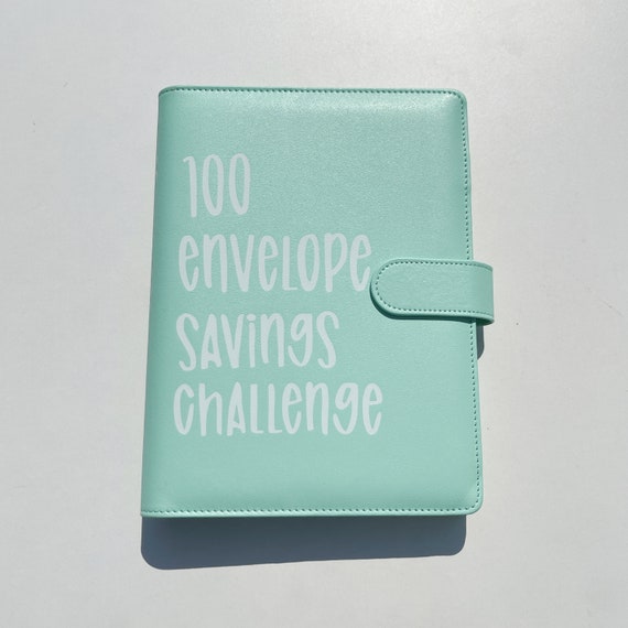 100 Envelope Challenge Binder | Risparmia $5,050 | Buste Contanti | Planner Budget | Rosa, Viola, Blu, Nero