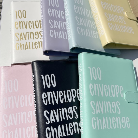 Jahao 100 Envelopes Money Saving Challenge Book With Envelopes, Day 100 Envelope Challenge Money Saving Binder Budget Book With Cash