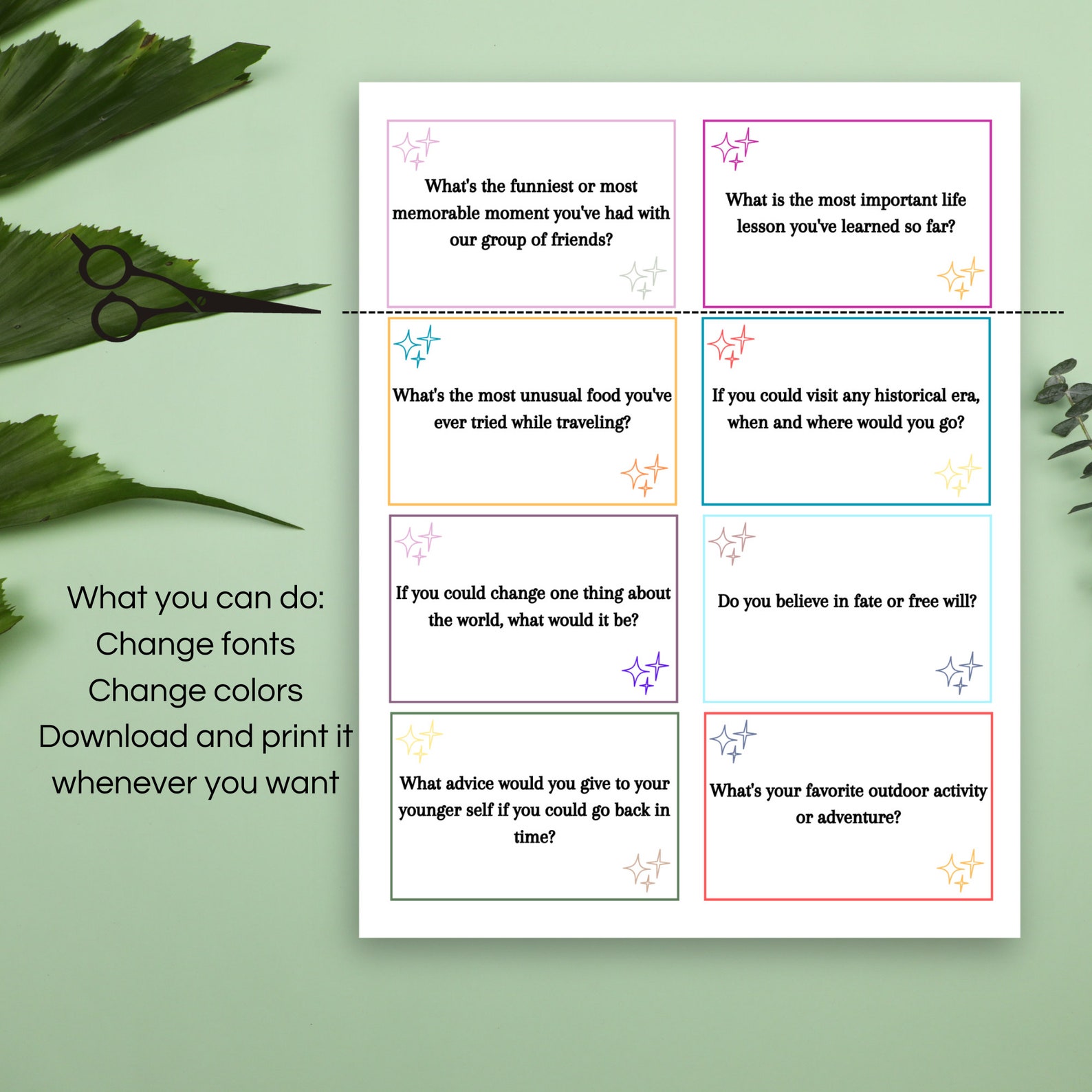 Conversation Starter Printable Conversation Cards Icebreaker - Etsy