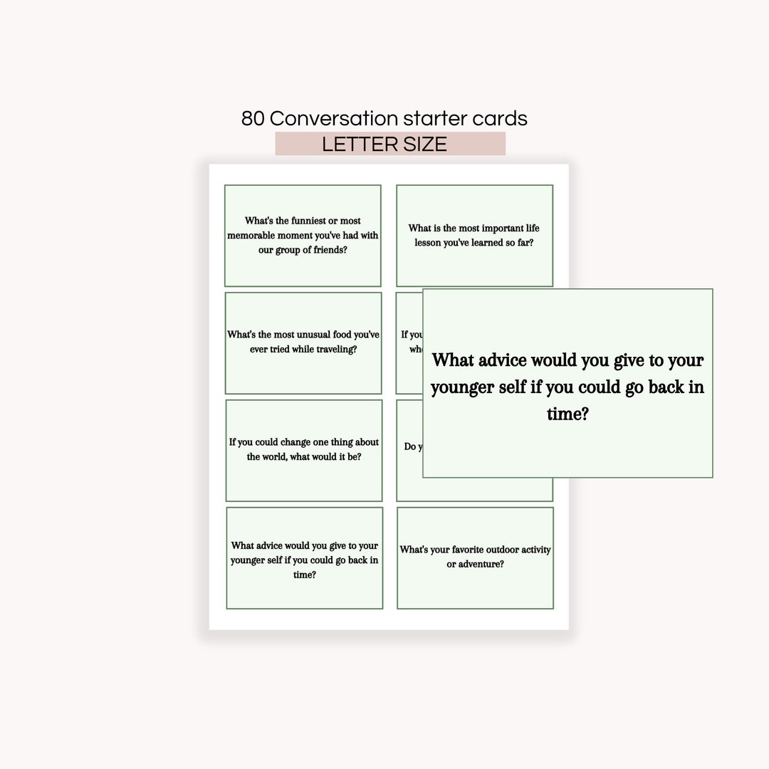 Conversation Starter Printable Conversation Cards Icebreaker Etsy