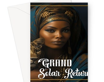 Personalized Gift Grand Solar Return Leopard Luxe Lady Glamorous Empress  Greeting Card