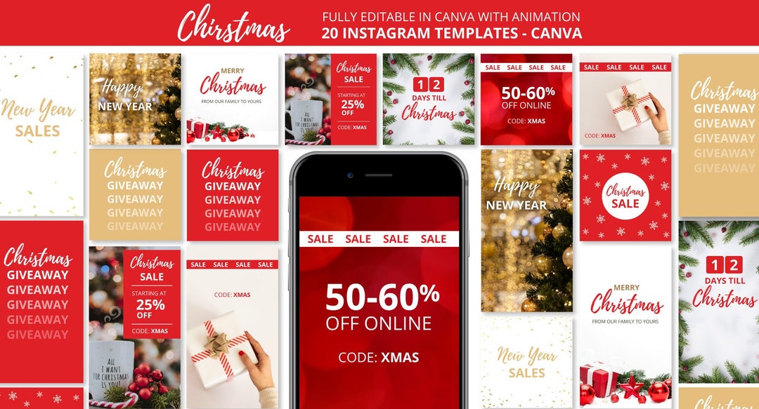 Christmas Instagram Templates Canva Templates Instagram Templates