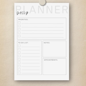 Minimalist Daily Planner | Simple Productivity Organizer | Digital Daily Planner Simple for Goodnotes