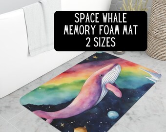 Tapis de bain en mousse à mémoire de forme baleine spatiale Fantasy