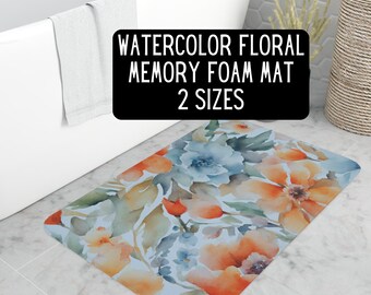 Tapis en mousse à mémoire de forme aquarelle fleurs florales