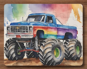 Rainbow Monster Truck Kids Puzzle, 30-Piece