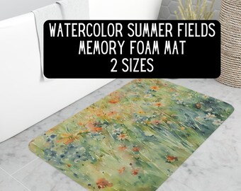 Tapis en mousse à mémoire de forme aquarelle fleurs sauvages Summer Fields