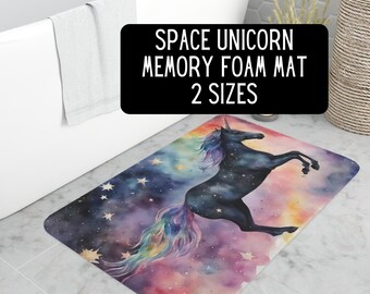 Tapis en mousse à mémoire de forme licorne spatiale