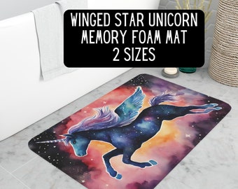 Tapis de bain en mousse à mémoire de forme licorne ailée