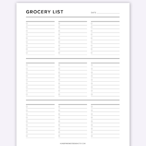 Printable Grocery List Template Grocery Planner Food Shopping List Printable Grocery List Template Grocery Planner Food Shopping List