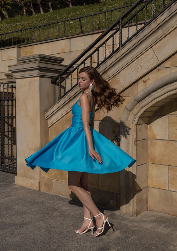 sachin and babi light blue dress Unique Satin Formal Dresses & Evening Gowns Online main image 0