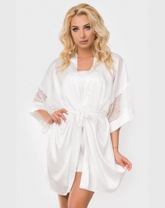 maid of honor dress for bridal shower Outfit whether youre the bride Set Of Silk Robe Handmade