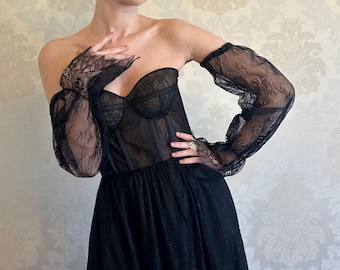 Detachable Chantilly Lace Sleeves, Off Shoulder Bridal Separates, Lace Wedding Sleeves Detachable Bridal Removable Lace Sleeves Super Dress