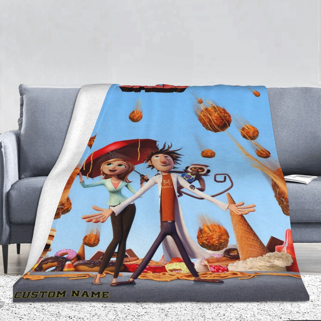 Cloudy With A Chance of Meatballs Blanket Custom Name Blanket Etsy