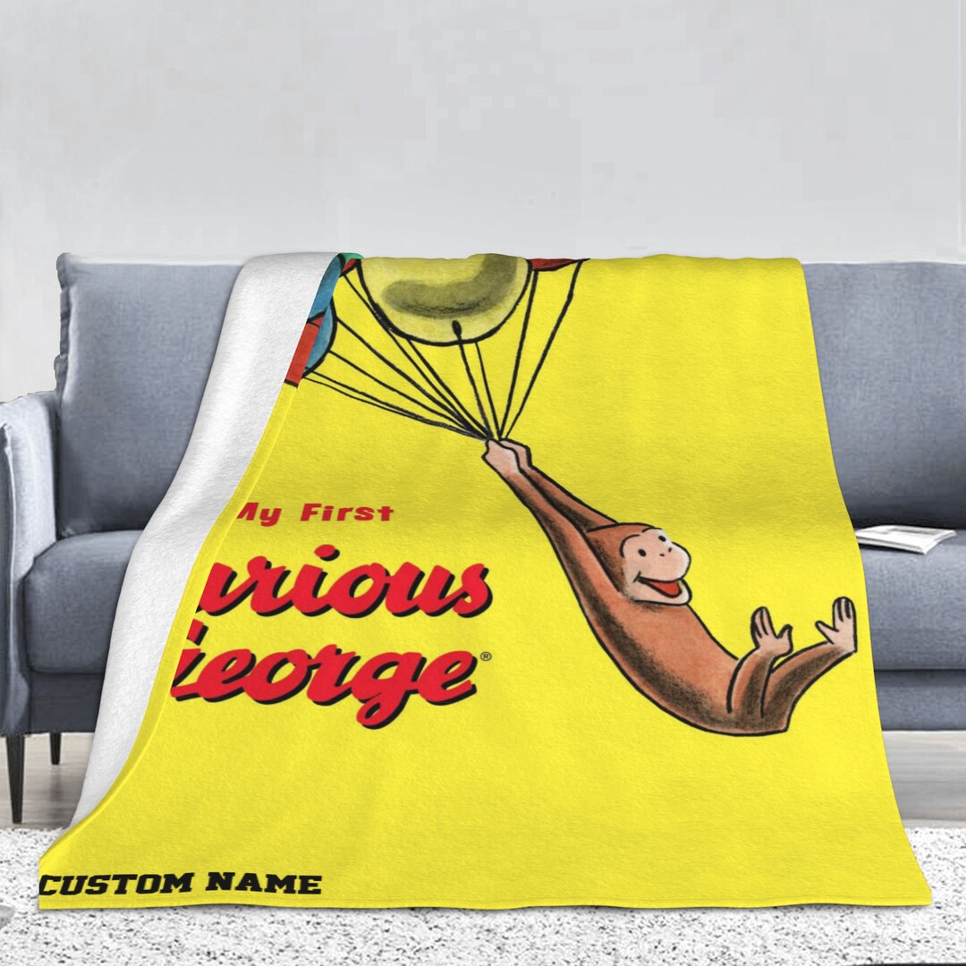 Curious Monkey Blanket Custom Name Blanket Soft Home Etsy