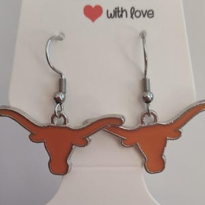 Texas longhorn dangle earrings