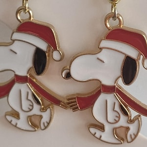 Snoopy Christmas Dangles/ Christmas Earrings