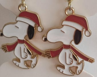 Snoopy Christmas Dangles/ Christmas Earrings