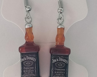 Jack Daniels dangle earrings