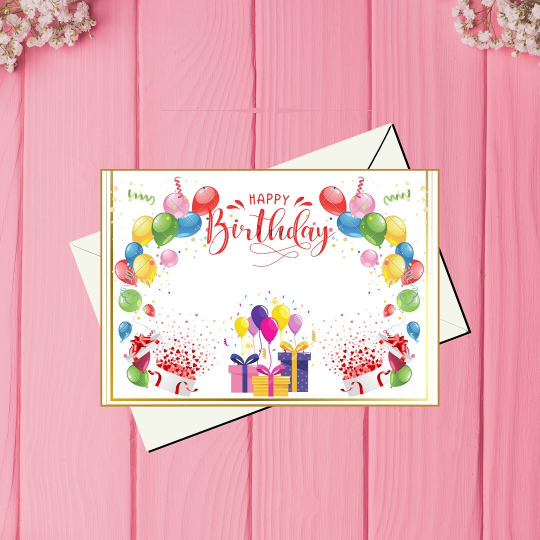 Printable Birthday Card Birthday Card Printable Digital Etsy