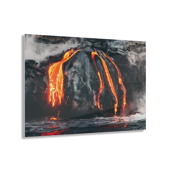 Active Volcano Lava Flow Acrylic Print