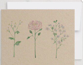 Aquarel bloemenkaart