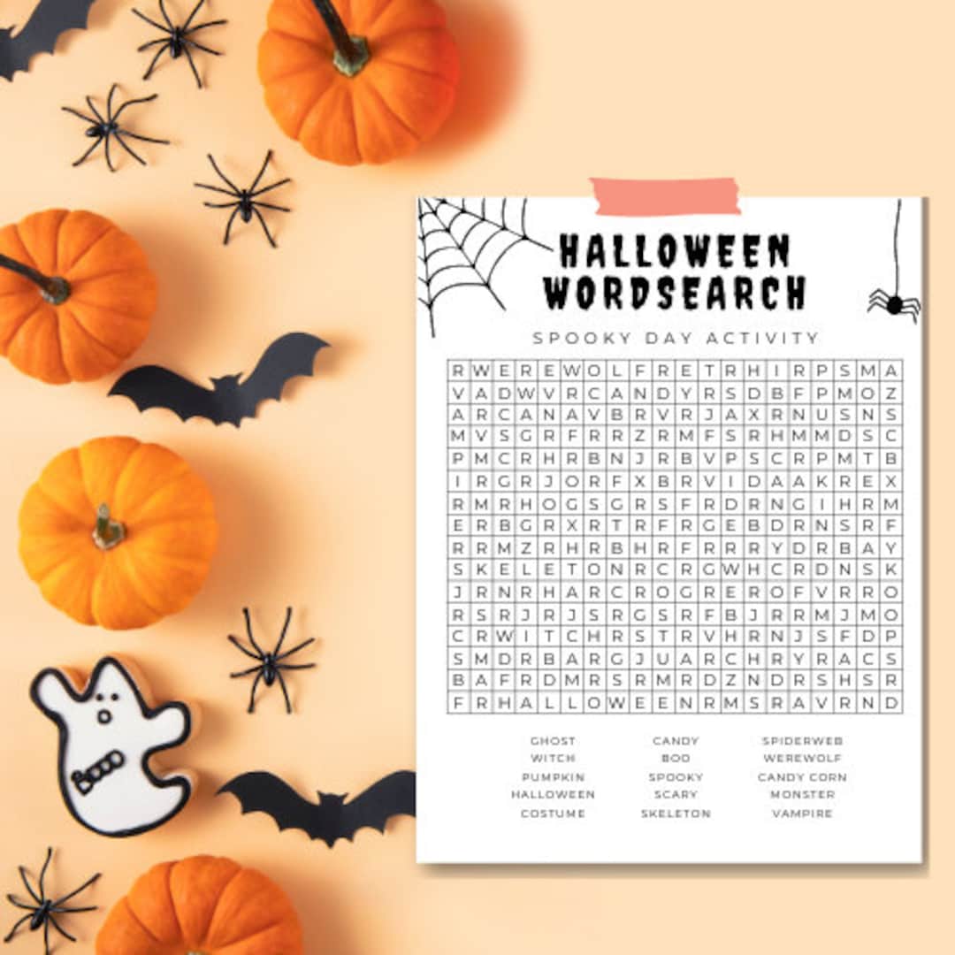 Halloween Word Search Kids Activity Printable | Halloween Activities ...
