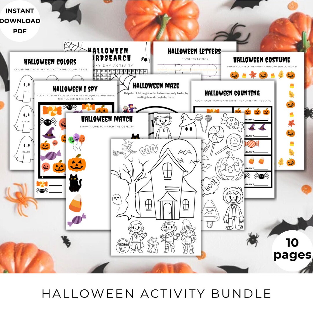 Halloween Activity Bundle Book Kids Printable | Halloween Family ...