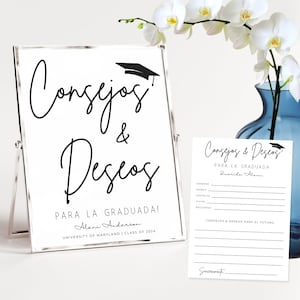 Latina Graduación Decor en Español, Consejos y Deseos para la graduada, Decoraciones Para Graduación, Graduación decoraciones en Español A004