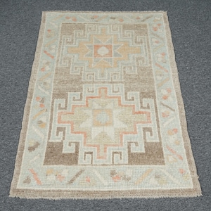 Rug 2 x 4, Turkish rug, Brown Blue Rug, Small Home Rug, Anatolian Rug, Rug 2x4, Floor rug, Accent rug, 2x4 rug, Hand Knotted Rug, Light Rug