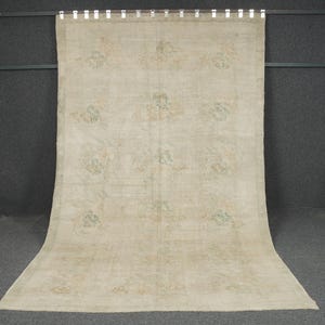 Oversize Rug, Area Rug, Turkish Rug, Oushak Rug, Living Room Rug, Pastel Vintage Rug, Large Rug, 7x11 Pastel Oushak Rug, 6&#39;7 x 10&#39;4 Feet Rug