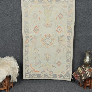 3x5 Rug, Turkish 3 x 5 Rug, Vintage Turkish Rug 3x5, Handmade Wool Rug, Anatolian Rug, Wool Oushak Rug, Turkey Rug, 3 x 4&#39;11 Feet, Area Rugs