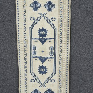 2 x 4 Oushak Rug, Rug 2 x 4, Handmade Wool Rug, Kitchen Rug, Bedroom Rug, Small Rug 2x4, Turkish Rug, Faded Rug, Blue Rug, 2 x 4.4 Ft Rug