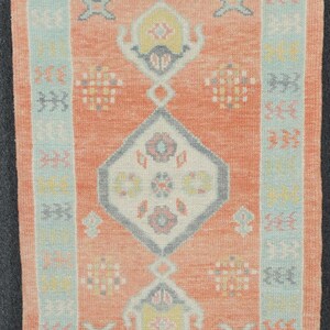 Handmade Wool Oushak Rug: 2.9x4 Ft Vintage Turkish Anatolian Rug
