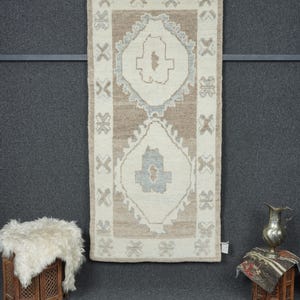 Rug 3x6, TURKISH RUG 3x6, Oushak Rug, Handmade Wool Rug, Anatolian Rug, Brown Oushak Rug, Turkish Wool Rug, 2&#39;11x6 Feet Rug, Home Decor Rug