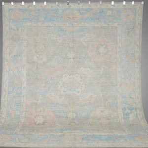 8x10 Turkish Oushak Rug: Vintage Anatolian Wool Carpet