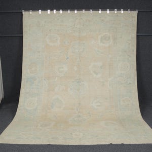 Oversize Oushak Rug: 8x10 ft, Hand-Knotted Wool, Orange Pastel