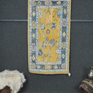 3 x 5 Rug, Turkish Rug, Oushak Rug 3x5, Area Rug, Handmade Wool Rug, Anatolian Rug, Yellow Oushak Rug, 2&#39;11 x 5&#39;3 Feet Rug, Home Decor Rug
