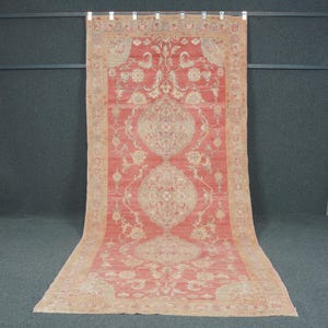 5x11 Rug, Handmade Rug, 5x11 Turkish Wool Rug, 5x11 Vintage Rug, Oushak Rug, Anatolian Rug, Rugs for Living Room, Bedroom Rug 5&#39;2x11&#39;2 Feet