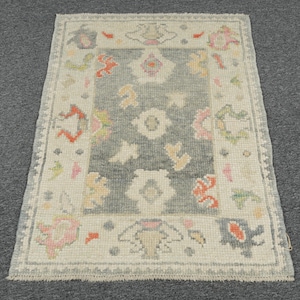 2x3 Rug, 2x3 Vintage Rug, 2x3 Turkish Rug, 2x3 Oushak Rug, Neutral Rug, 2x3 Soft Mini Rug, Small Rug, Anatolian Rug, Door Mat Rug 2x3,