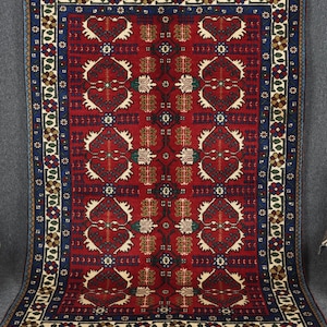 5x7 Rug, Boho Area Rug, Oushak Rug, Turkish Rug, 5x7 Vintage Rug, Old Red Rug, 4&#39;8 x 6&#39;10 Feet Rug, Turkish Area Rug, Vintage Red Rug