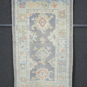 Oushak Rug 3x5, Turkish Rugs, Handmade Wool Rug, 3 x 5 Wool Rugs, Anatolian Rug, Gray Oushak Rug, Turkey Rug, 3&#39;2 x 5&#39;5 Feet Rug, Decor Rug