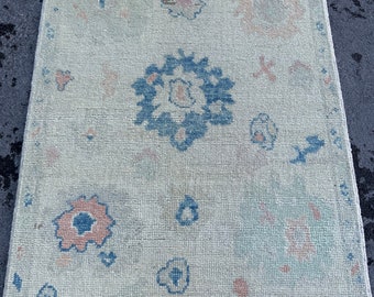 3 x 5 Rug, pale oushak rug, anatolian rug, paste color rug, turkish rug, oushak rug, entryway rug, 3'2 x 5 feet rug, area wool rug, 3x5 rugs