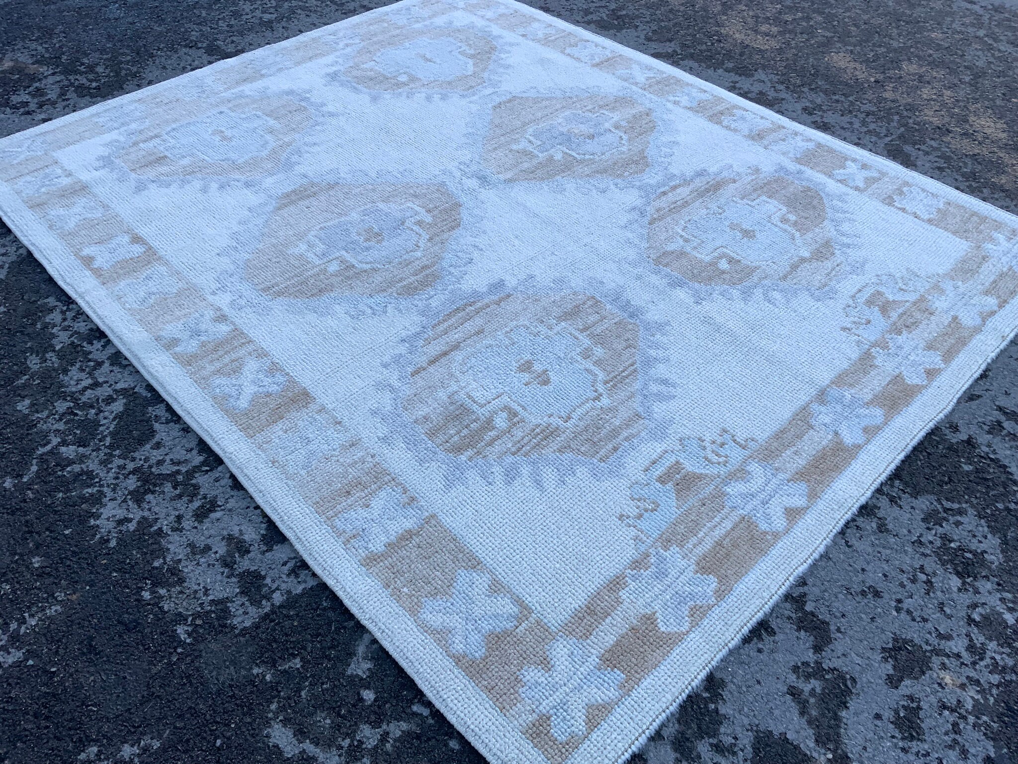 5x6 Natural Rug, Oushak Rug, Turkish Rug, Area Rug, Rustik Rug, Wool Rug, Handmade Rug, Beige ...