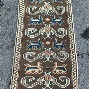 Rug 2x3, Oushak Rug, Handmade Wool Rug, Decorative Rug, Bathroom Rug, Small Rug, Vintage Rug, Natural Rug, Neutral Brown Rug, 1&#39;9x3&#39;4 Ft Rug