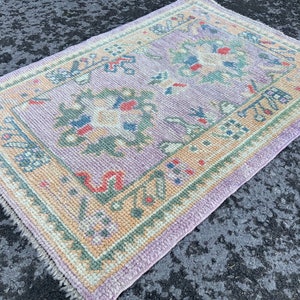 2x3 Rug, Oushak Rug, 2x3 Door Mat, 2x3 Bathroom Rug, 2x3 Turkısh Rug, 2&#39;1x2&#39;11 Feet Small Rug, Wool Rug, Small Turkısh rug, Pastel Color Rug