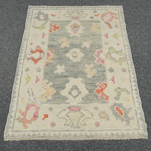 2x3 Rug, 2x3 Vintage Rug, 2x3 Turkish Rug, 2x3 Oushak Rug, Neutral Rug, 2x3 Soft Mini Rug, Small Rug, Anatolian Rug, Door Mat Rug 2x3,