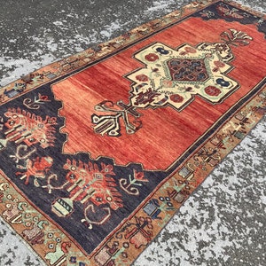 5x11 Rug, Handmade Rug, 5x11 Turkish Wool Rug, 5x11 Vintage Rug, Oushak Rug, Anatolian Rug, Rugs for Living Room, Bedroom Rug 4&#39;10x11&#39;5 Feet