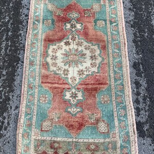 2x3 Rug, 2x3 Blue doormat, 2x3 Home Decor Rug, 2x3 Turkısh Rug, 2x3 Oushak Rug, 2x3 Small rug, Small Rug, Small Turkısh rug, 2x3 Red Rug